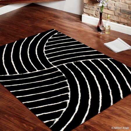 Modern Ivory Geometric Bedroom Rug